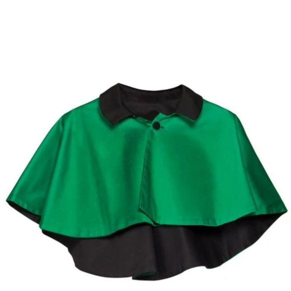 Set of MAGICALLY MADE PINUP COLLECTION GREEN SATEEN PINAFORE SKIRT with Cape - Picture 13 of 13